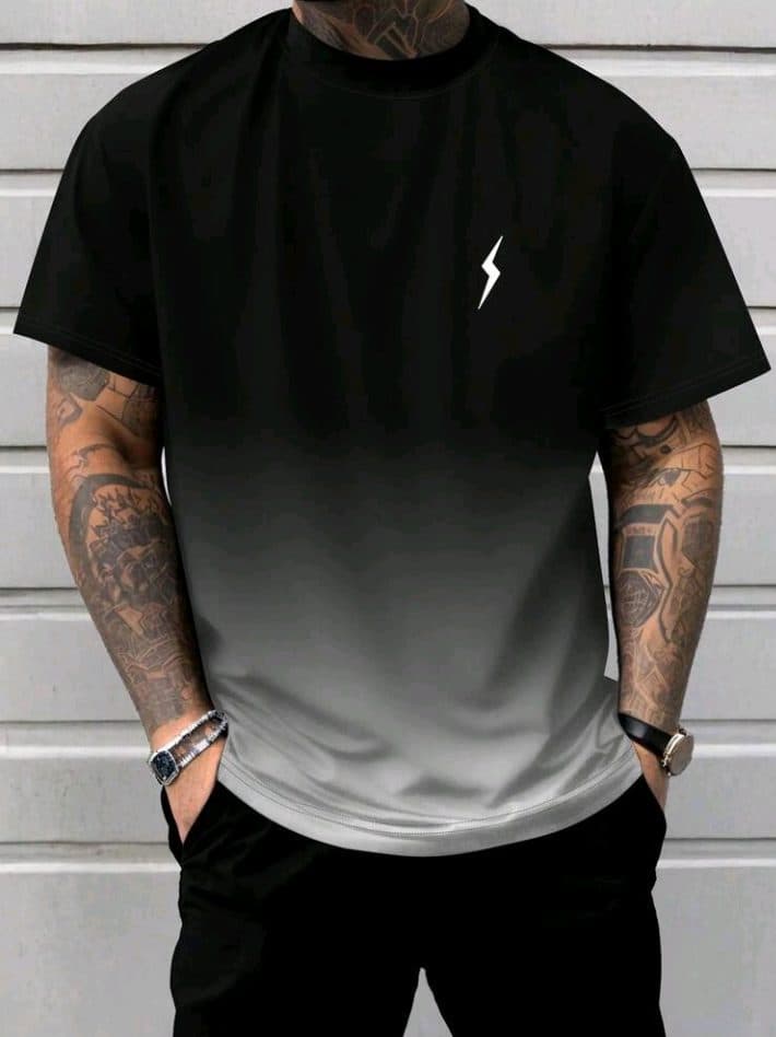 Gradient Lightning Graphic T-Shirt